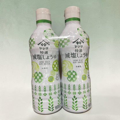 YAMASA 低鹽醬油 600毫升 × 2 日本製造