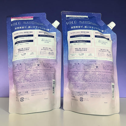 YOLU 夜間修護洗髮精＆護髮素套組 1100ml × 2 日本製