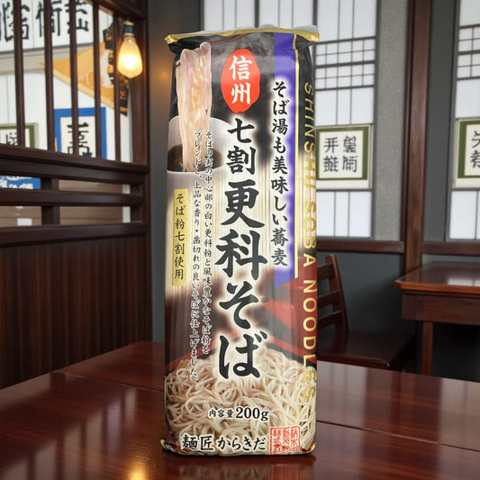 信州七割使用の白く美しい更科そば200g、上品な甘さとシャキシャキ食感国内製造