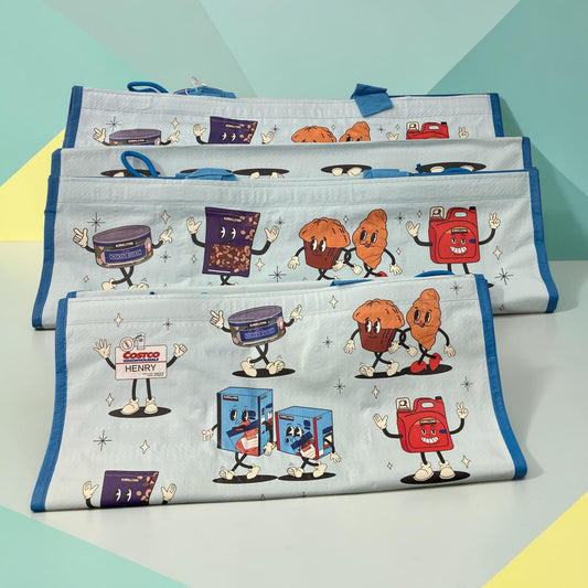 Costco Character Shopping Bags 3-Pack (2 Large, 1 Small) Reusable Tote Bags Made in Japan